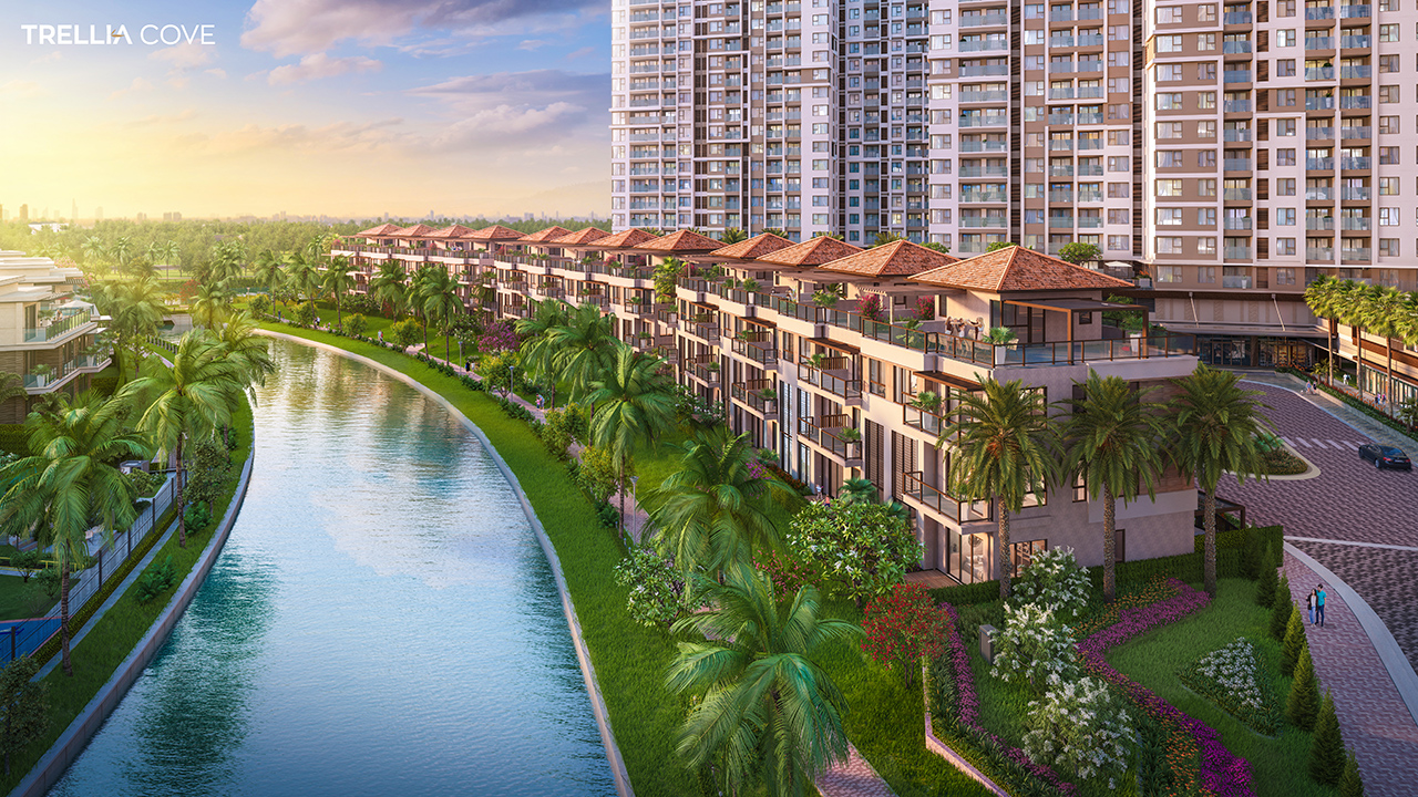 Phối cảnh tổng thể dự án căn hộ nhà phố Trellia Cove khu đô thị Mizuki Park Bình Chánh