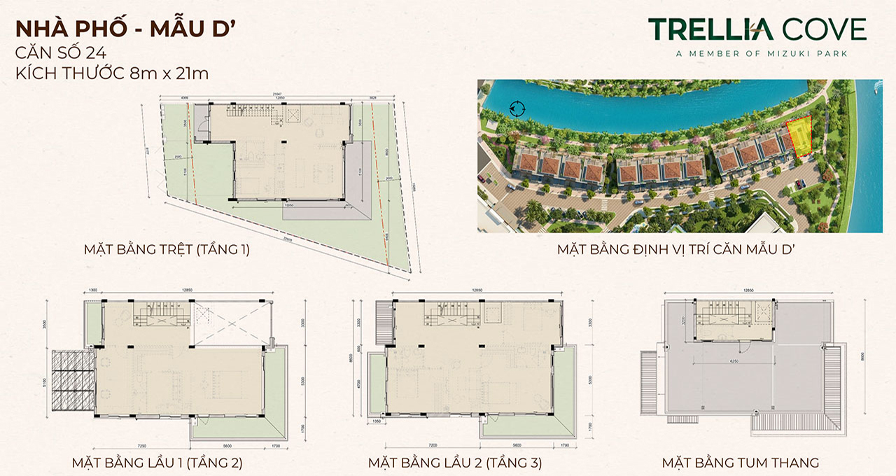 Thiết kế dự án căn hộ nhà phố Trellia Cove khu đô thị Mizuki Park Bình Chánh