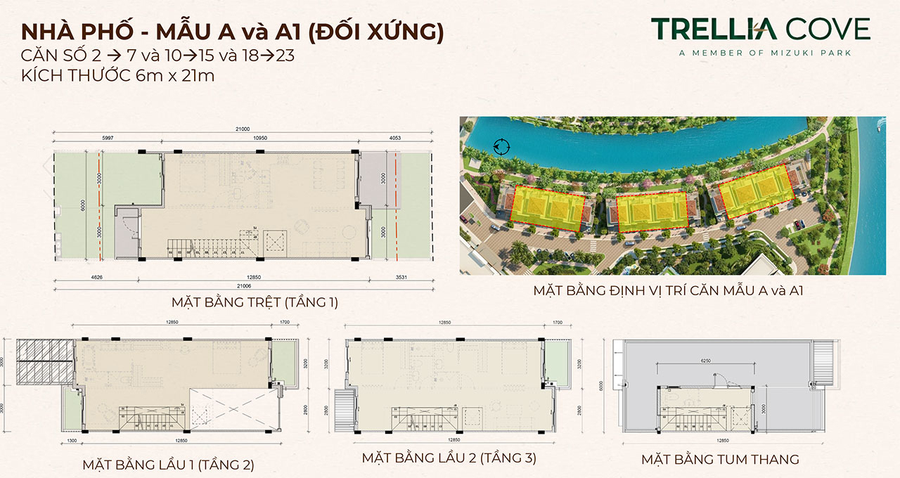 Thiết kế dự án căn hộ nhà phố Trellia Cove khu đô thị Mizuki Park Bình Chánh
