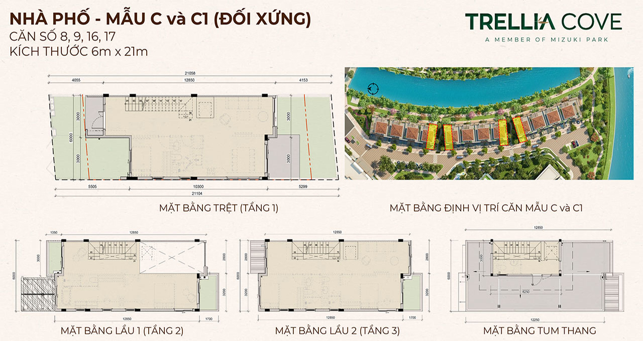 Thiết kế dự án căn hộ nhà phố Trellia Cove khu đô thị Mizuki Park Bình Chánh