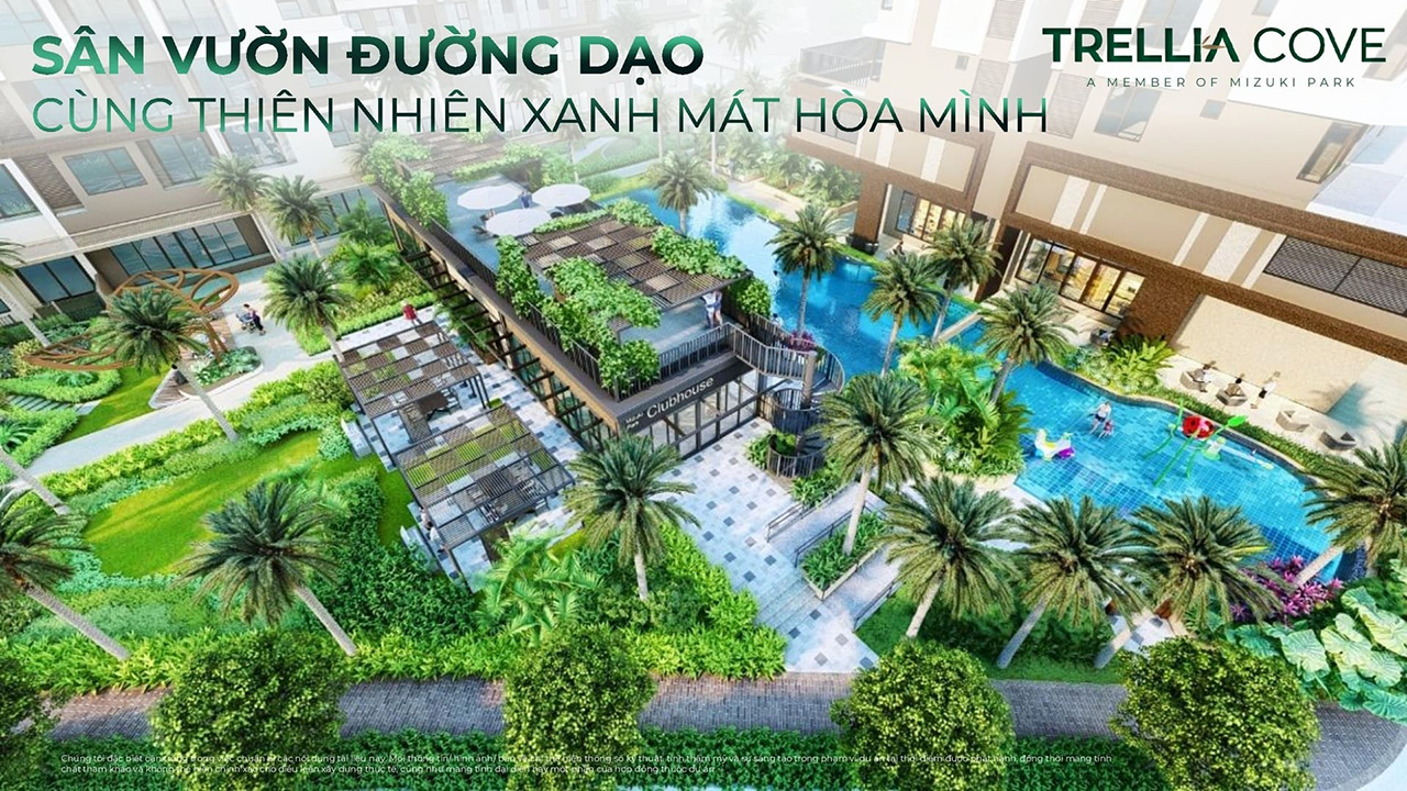 Tiện ích dự án căn hộ nhà phố Trellia Cove khu đô thị Mizuki Park Bình Chánh