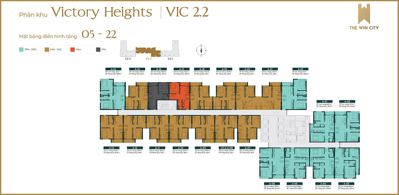 Mặt bằng căn hộ chung cư dự án The Win City chủ đầu tư Thắng Lợi Group