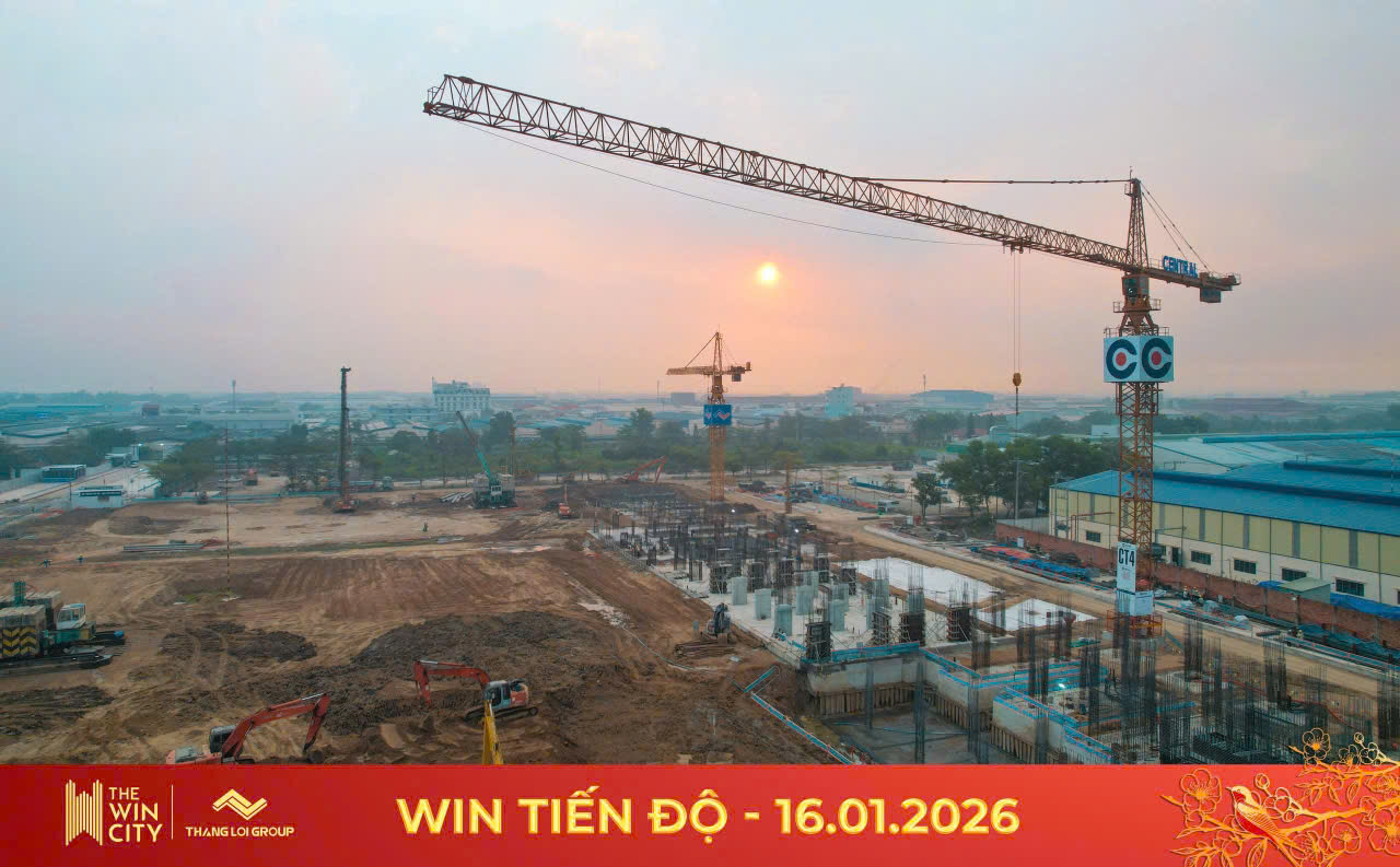 Tiến độ căn hộ chung cư dự án The Win City chủ đầu tư Thắng Lợi Group tháng 01.2026