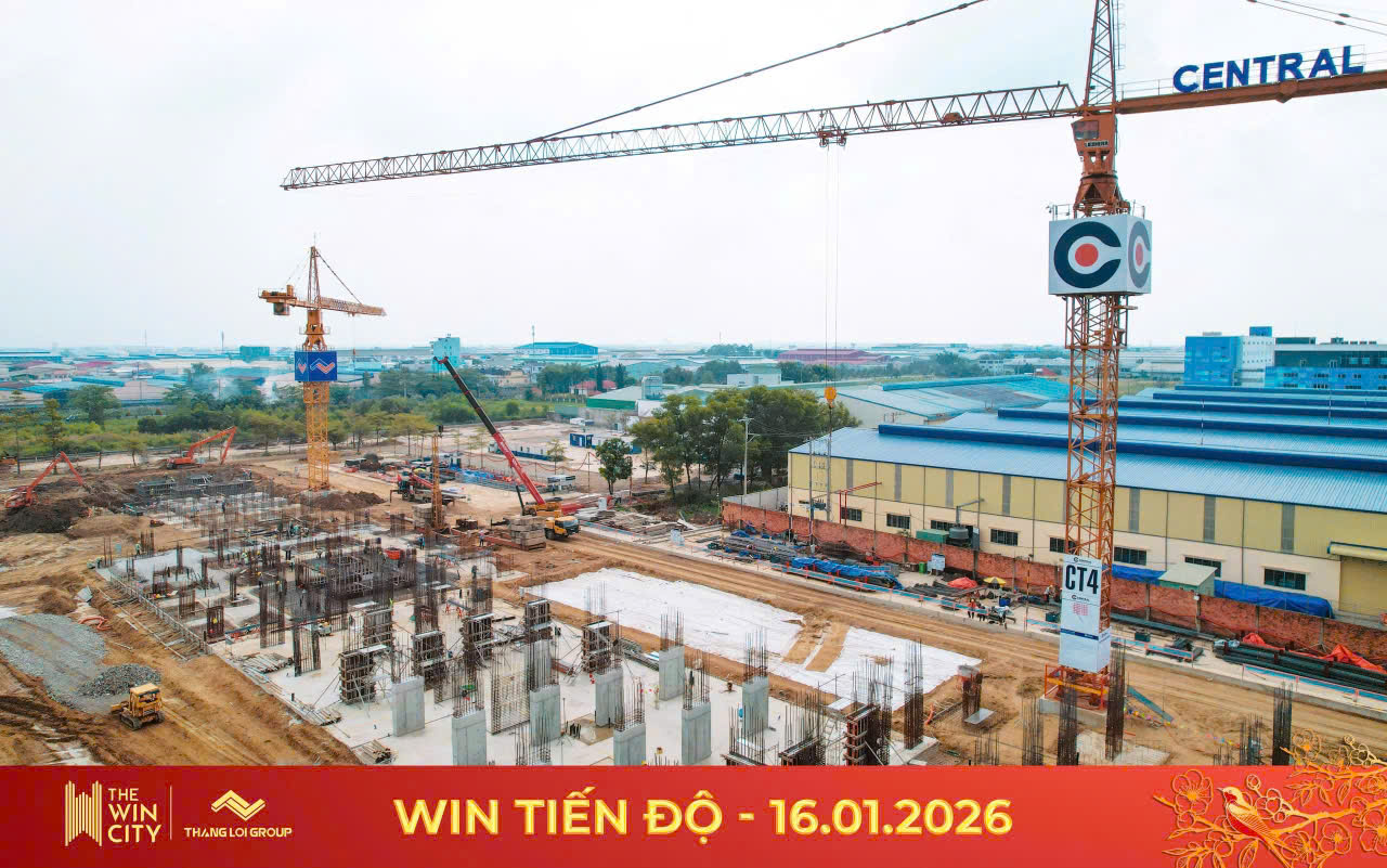Tiến độ căn hộ chung cư dự án The Win City chủ đầu tư Thắng Lợi Group tháng 01.2026