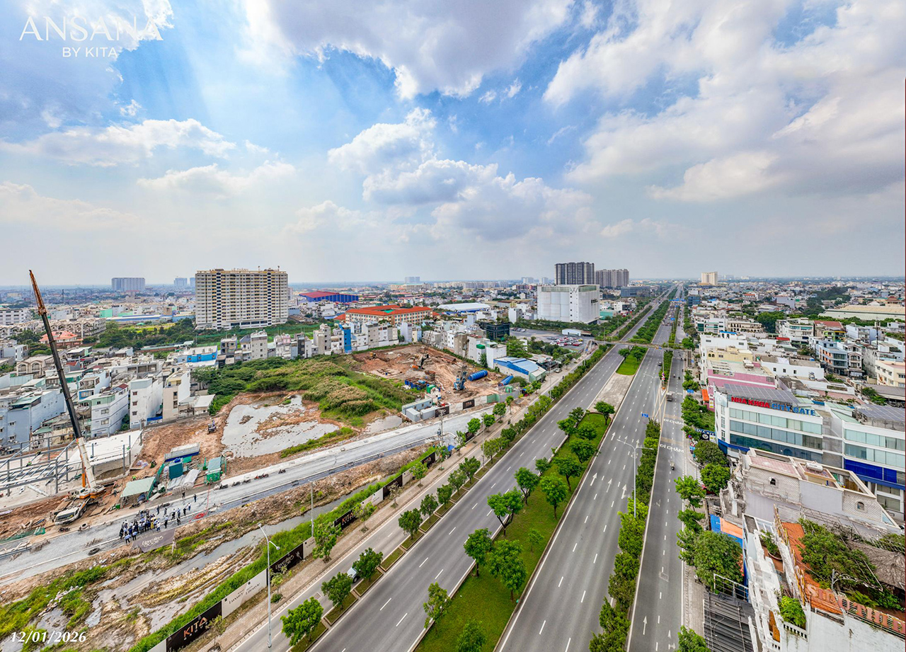 Tiến độ căn hộ chung cư dự án Ansana by Kita đường Võ Văn Kiệt Bình Tân tháng 01/2026