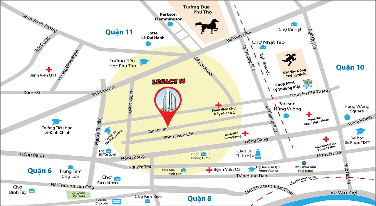 Vị Trí địa Chỉ Dự án Căn Hộ Hạng Sang Legacy 66 Quận 5