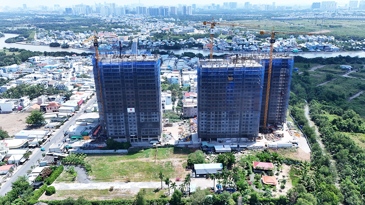 Tiến độ căn hộ chung cư dự án Khải Hoàn Prime đường Lê Văn Lương Nhà Bè