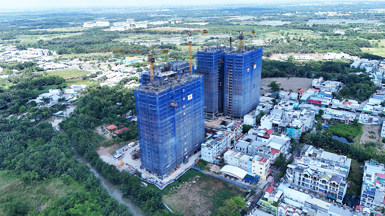 Tiến độ căn hộ chung cư dự án Khải Hoàn Prime đường Lê Văn Lương Nhà Bè