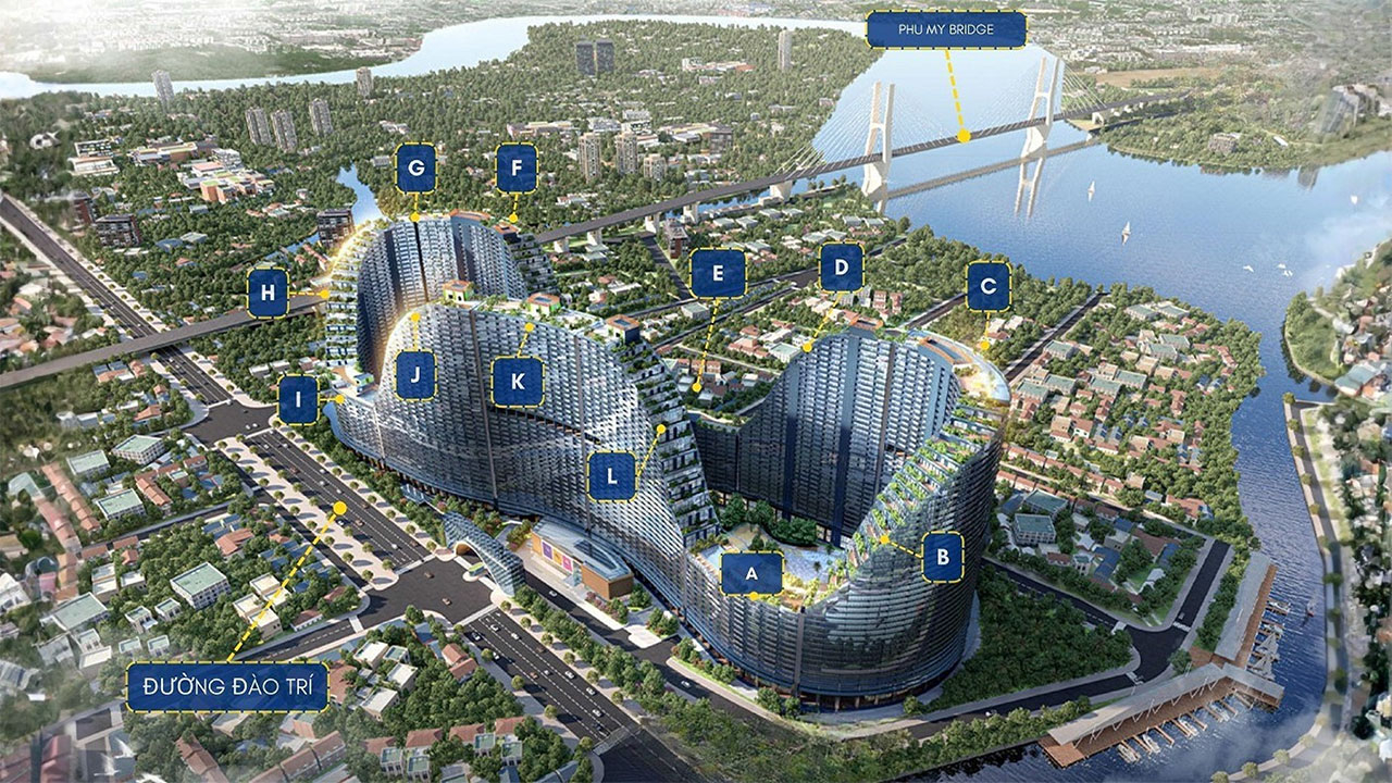 Quy mô tổng thể dự án dự án Noble Crystal Riverside Phoi Canh Du An Can Ho Chung Cu Noble Crystal Riverside Quan 7 Duong Dao Tri Chu Dau Tu Sunshine Group (1)