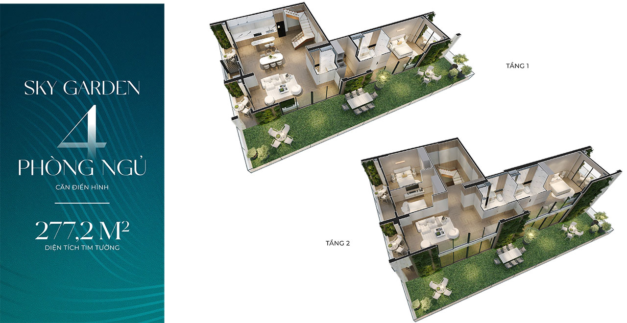 Layout thiết kế căn hộ Sky Garden 4 phòng ngủ (Duplex) Thiet Ke Du An Can Ho Chung Cu Noble Crystal Riverside Quan 7 Duong Dao Tri Chu Dau Tu Sunshine Group (8)