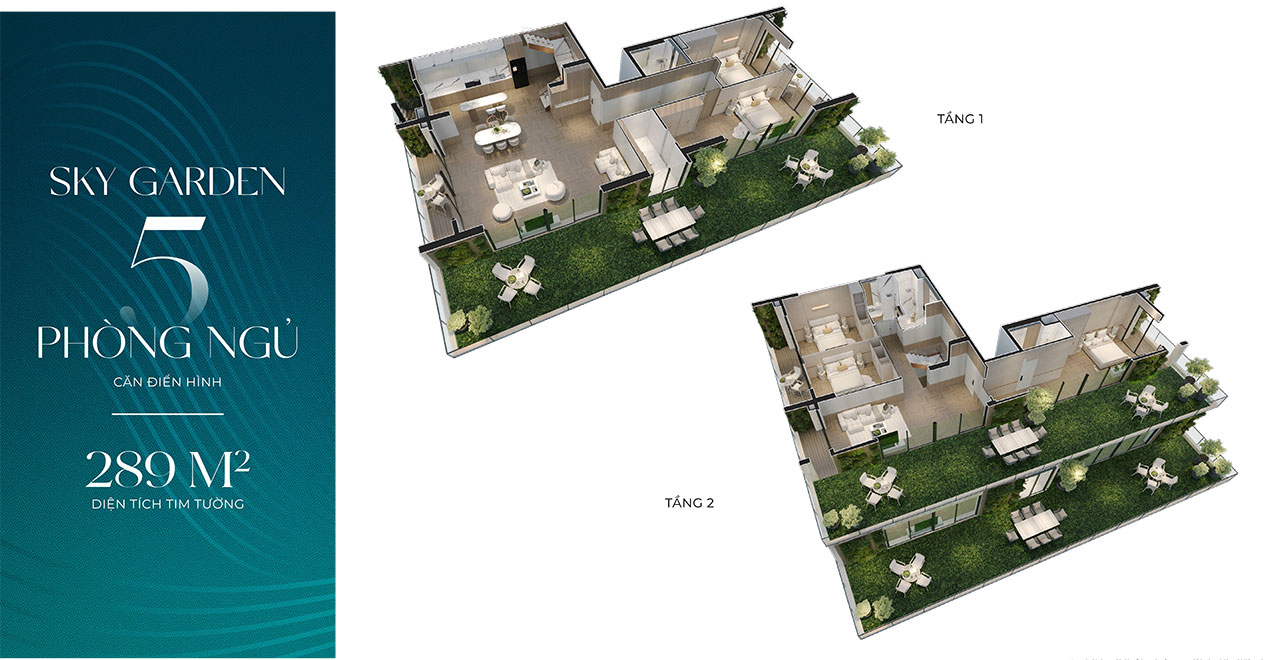 Layout thiết kế căn hộ Sky Garden 5 phòng ngủ (Duplex) Thiet Ke Du An Can Ho Chung Cu Noble Crystal Riverside Quan 7 Duong Dao Tri Chu Dau Tu Sunshine Group (9)