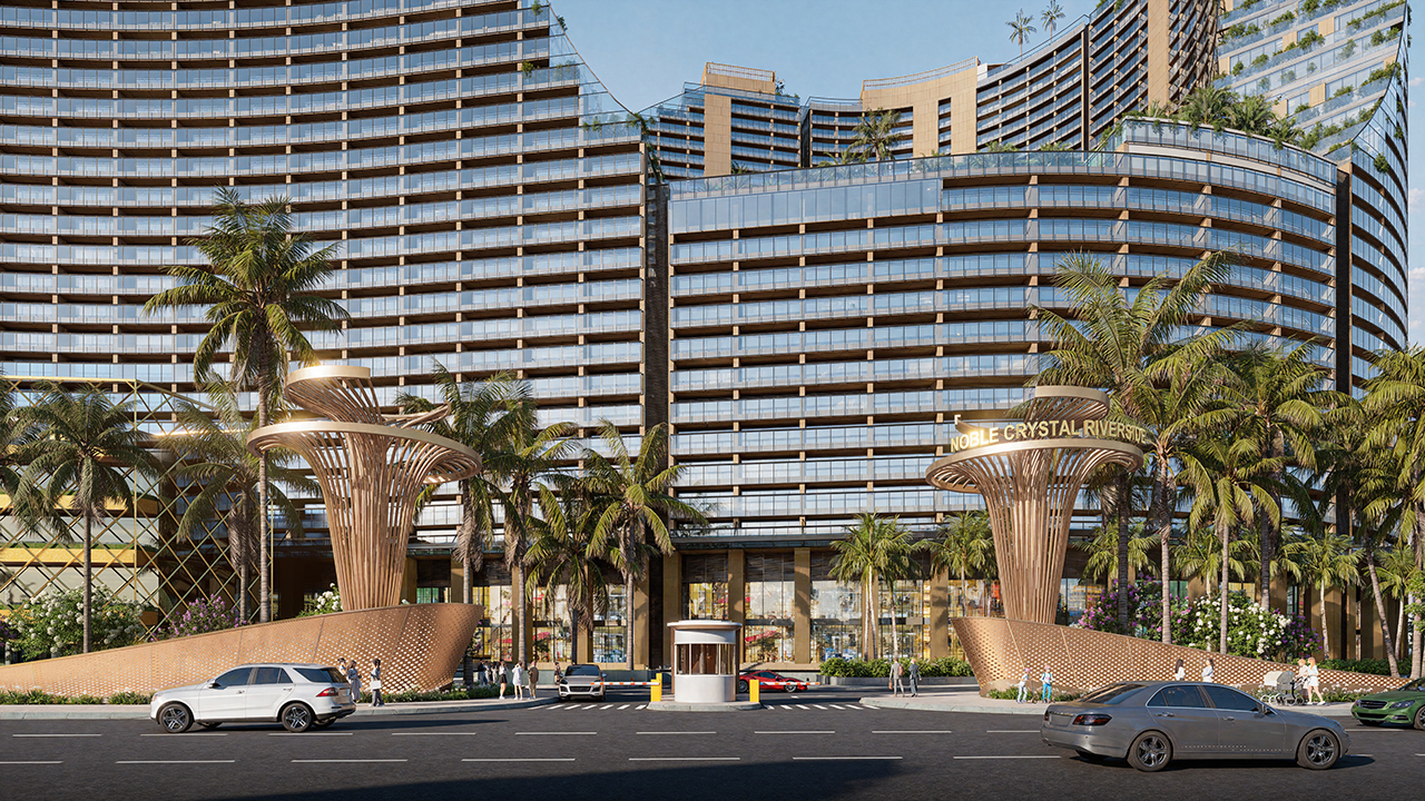 Cổng chào ra vào dự án Noble Crystal Riverside Tien Ich Du An Can Ho Chung Cu Noble Crystal Riverside Quan 7 Duong Dao Tri Chu Dau Tu Sunshine Group (2)